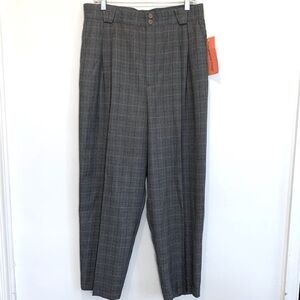 Vintage 80s Pleated Plaid Pants NWT